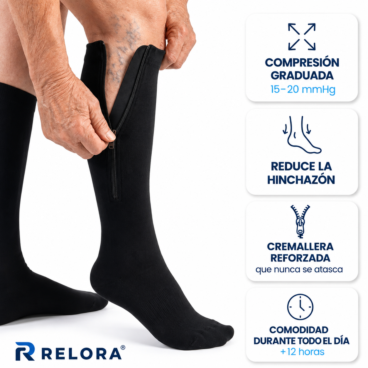 EasyZip™- Calcetines de compresión con cremallera